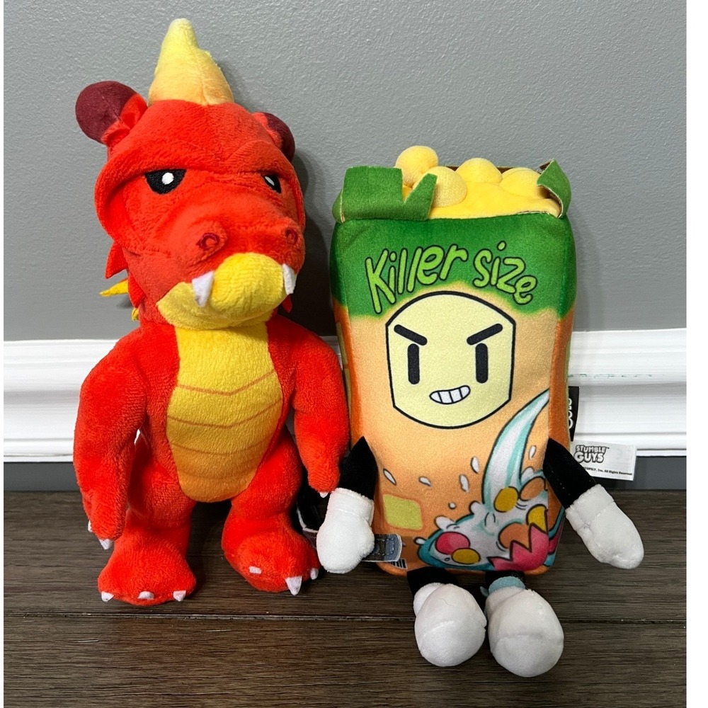 Stumble Guys‎ Plush Toy Inferno Dragon and Cereal Killer Bundle